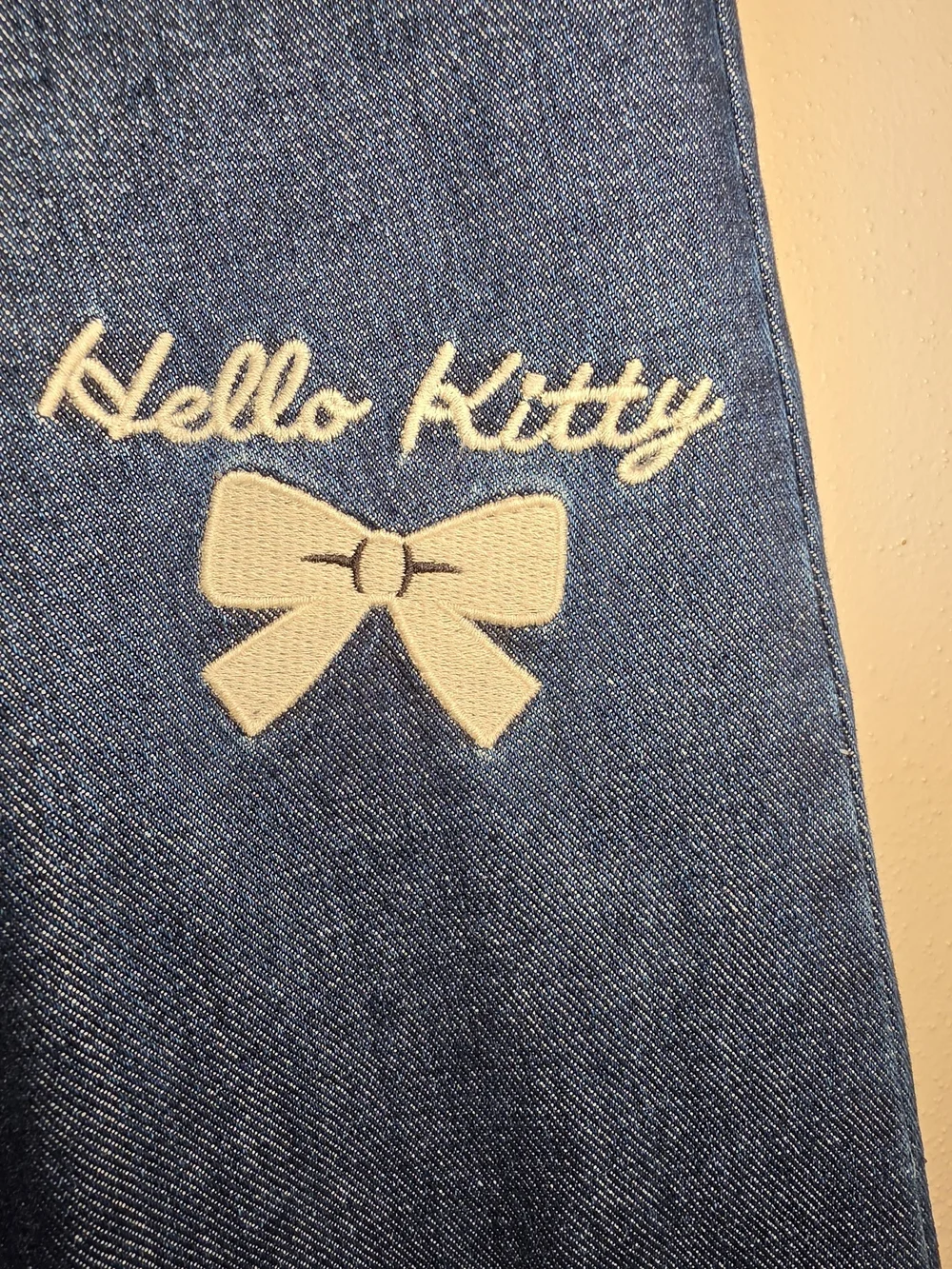The Children's Place Dark Blue Denim Hello Kitty Jeans with Cream & Pink Accents